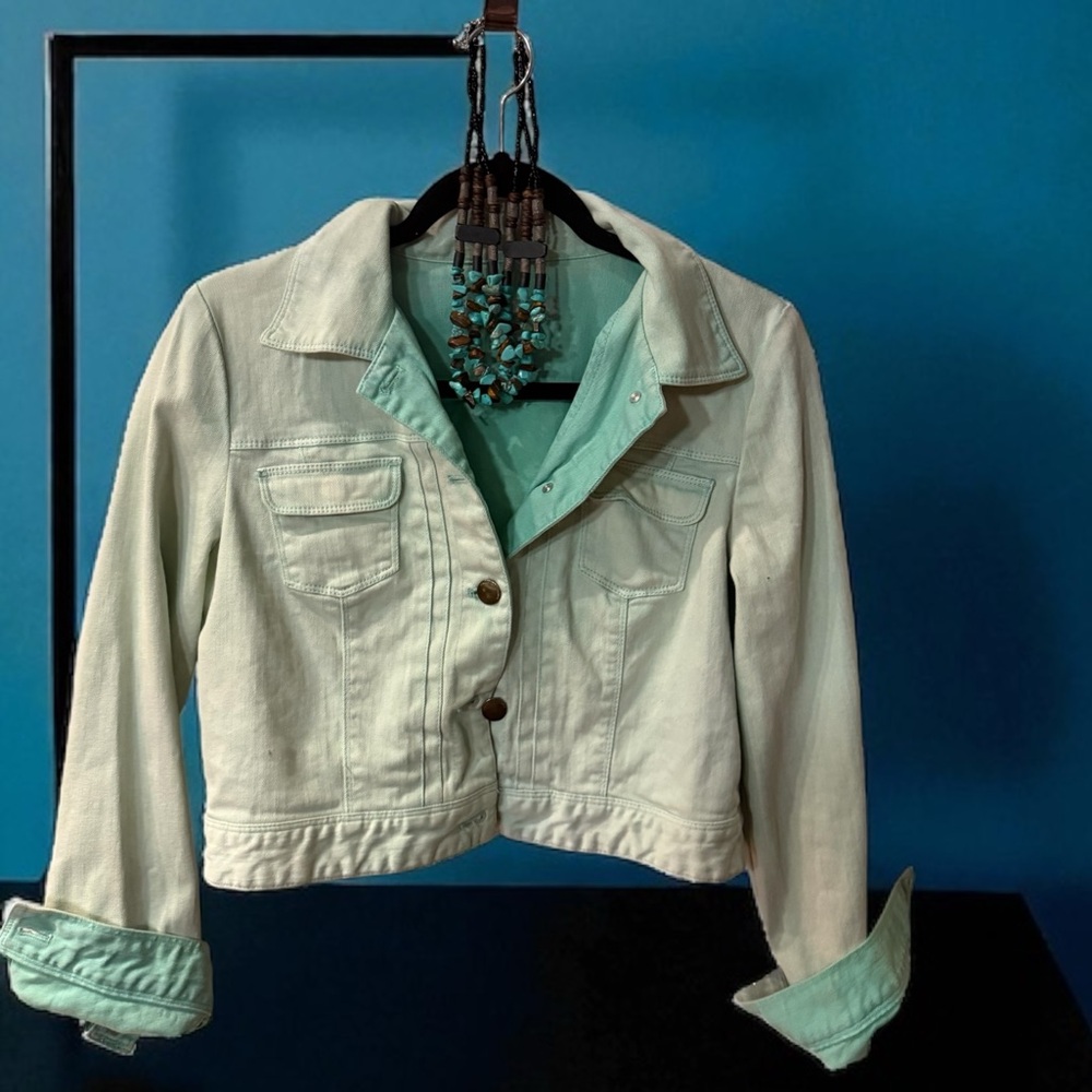 Mint Green Denim jacket  size 0